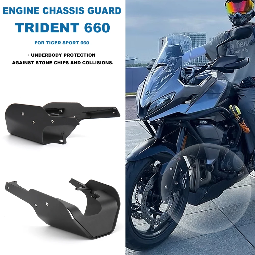 Motorcycle Engine Base Skid Plates Protection Cover For Trident 660 2021-2023 Engine Chassis Guard For Tiger Sport 660 2022 2023