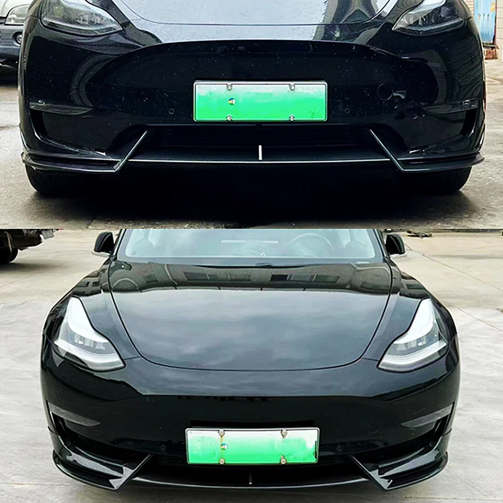 For Tesla Model 3/Y 2017 18 19 20 21 22 23 Bodykit Car Front Bumper Lip Chin Spoiler Splitter Diffuser Tuning Accessories Part