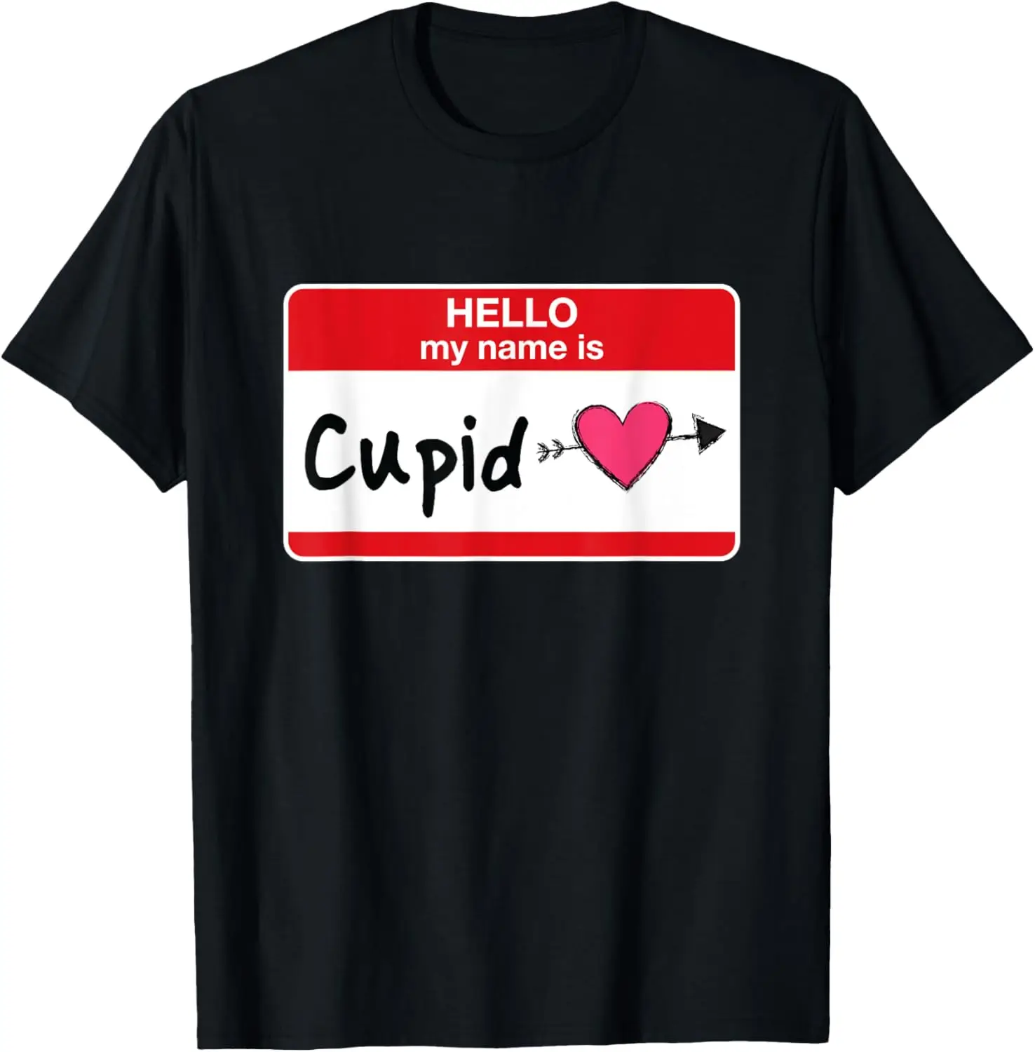 Funny Valentines Day Hello My Name is Cupid Graphic T-Shirt