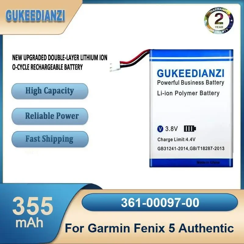 

361-00097-00 355mAh High Capacity Gps Battery For Garmin Fenix 5 Authentic