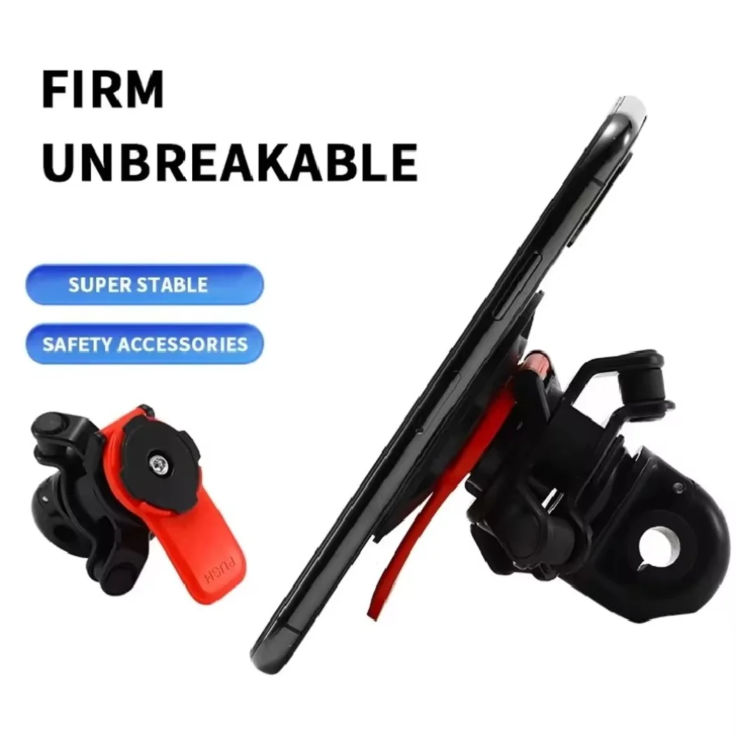 Motorcycle Rearview Mirror Phone Holder with Shock Absorber Universal Bracket Suitable for Most Motorcycles and Bicycles
