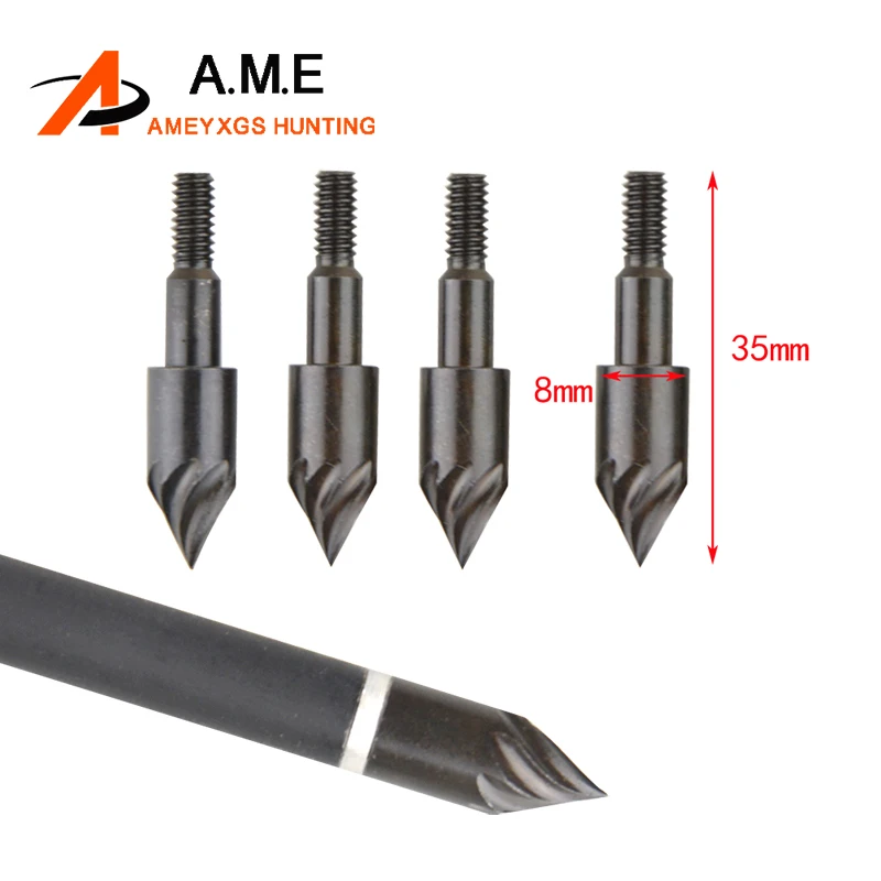 12/24PCS 100gr Arrowheads Drill Arrow Point Carbon Steel Broadhead Universal Thread Archery Target Hunting Shooting Accessories