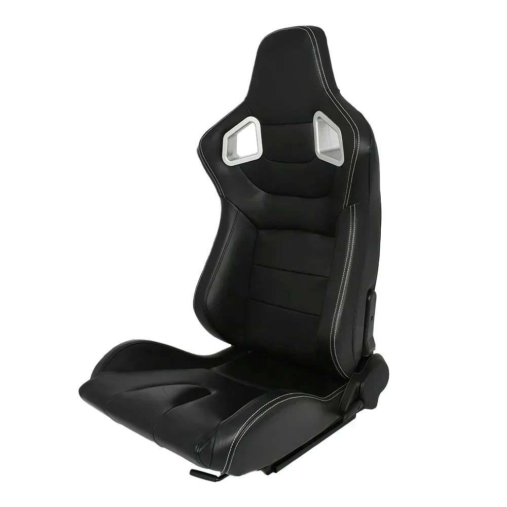 Black PVC polyurethane backing with double sliders for car sports and racing seats