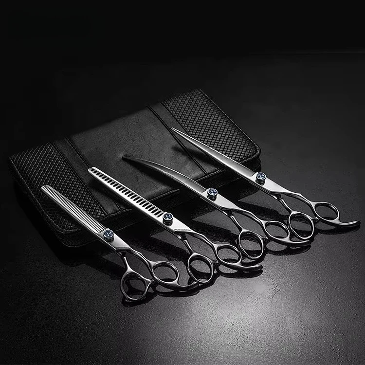 4PCS Professional PET Grooming Scissors Kit – SUS440C Steel Cutting & Thinning Scissors