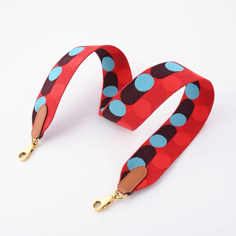 5cm Wide Swift Cowhide Canvas Bag Strap Polka Dot Pattern Suitable For Kelly Evelyn Bag Shoulder Strap Crossbody Strap DIY