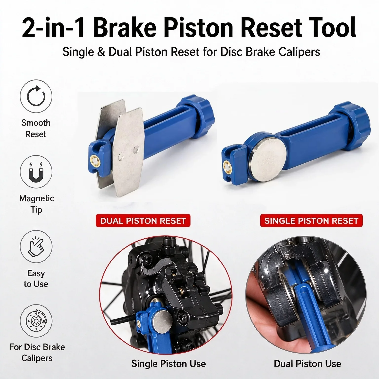 1/2Pcs Bicycle Brake Piston Reset Tools Hydraulic Disc Caliper Pads Spreader Portable for MTB Road Bike Brake Repair Replacemen