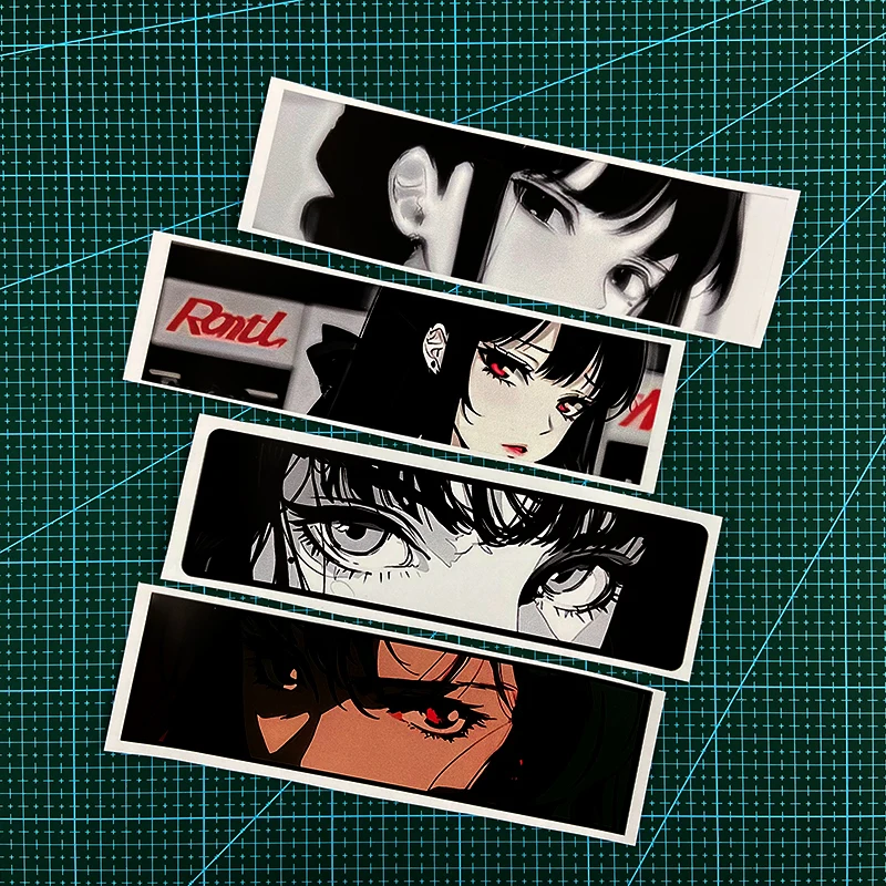 

1PC Anime Peeking Eyes Motorcycle JDM Sticker Waterproof Motorbike Fuel Tank Helmet Electric Scooter Body Sunscreen Vinyl Decals