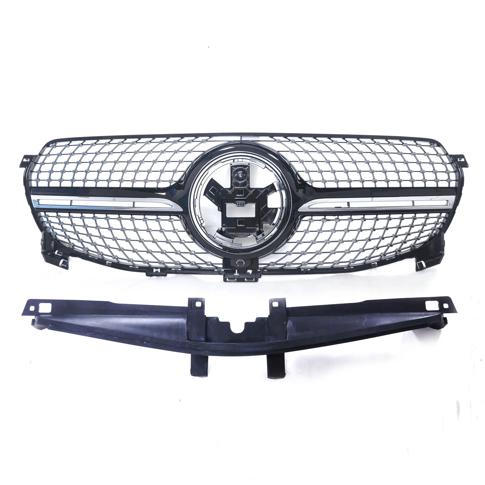 

Car Front Bumper Grille Black Chrome For Benz 2019-2023 GLE W167 GR1
