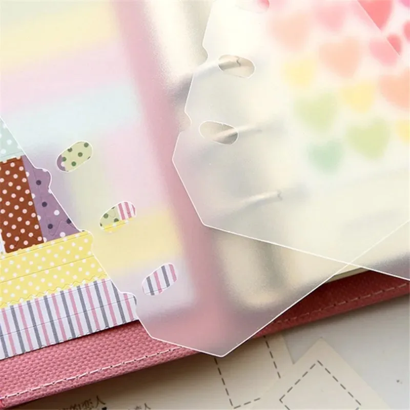 2pc A6 A5 6-hole Loose Leaf Book Transparent PP Plastic Plate Cover Waterproof Scratch Proof Diary Inner Page Protection Shell