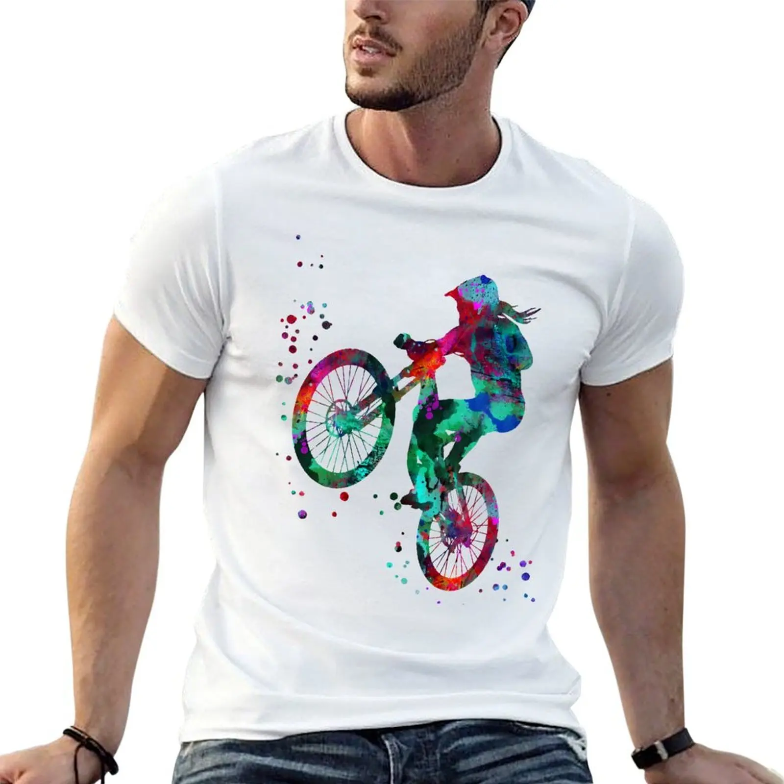 

Mountain biking, mountain bike, sport, T-Shirt t shirt man designer man t shirt cotton T-Shirt