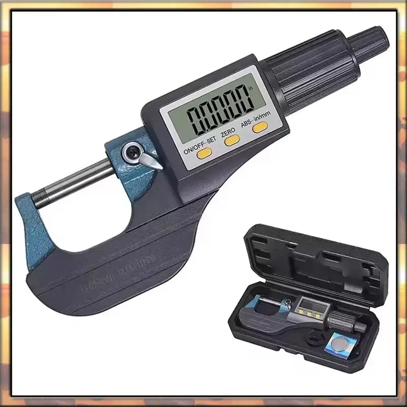 AS59 0.001Mm Mikrometer OD Elektronik 0-25Mm Mikrometer Digital Alat Ukur Ujung Karbida Mikrometer Pengukur Kaliper