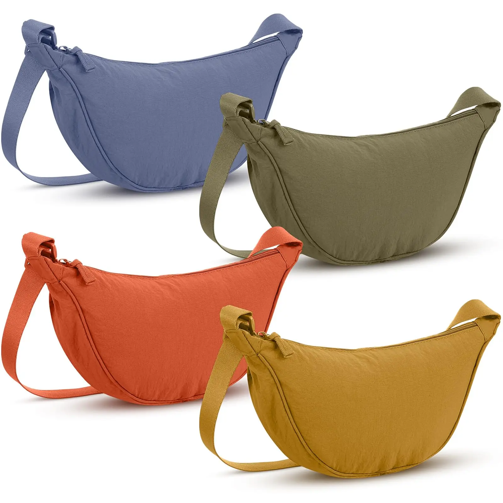 Nylon Halbmond-Umhängetasche für Damen und Herren, Leichte Arbeits- und Reisetasche, Lässige Halbmond-Schultertasche – Detail 1