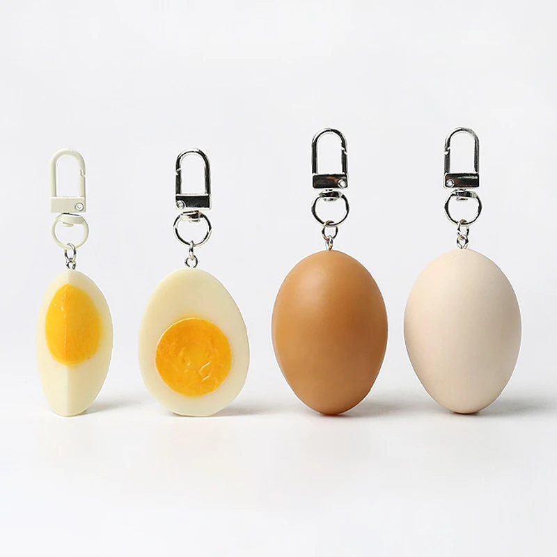 Kreativer Schlüsselanhänger in Form eines gekochten Eies, leckerer Anhänger, Rucksack-Dekoration, Accessoires, persönlicher Anhänger, Geschenk – Detail 4