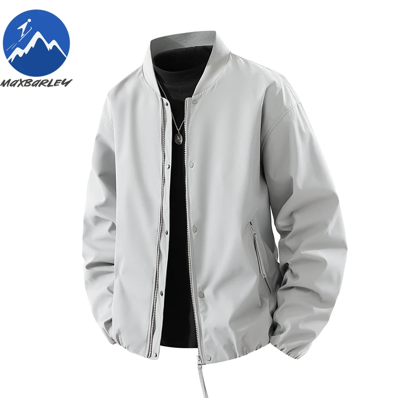 Maxbarley Harajuku Baseball Jacket Men 2025 Autumn New Casual Solid Color Bomber Coat Man Outdoor Street Loose Windproof Jackets