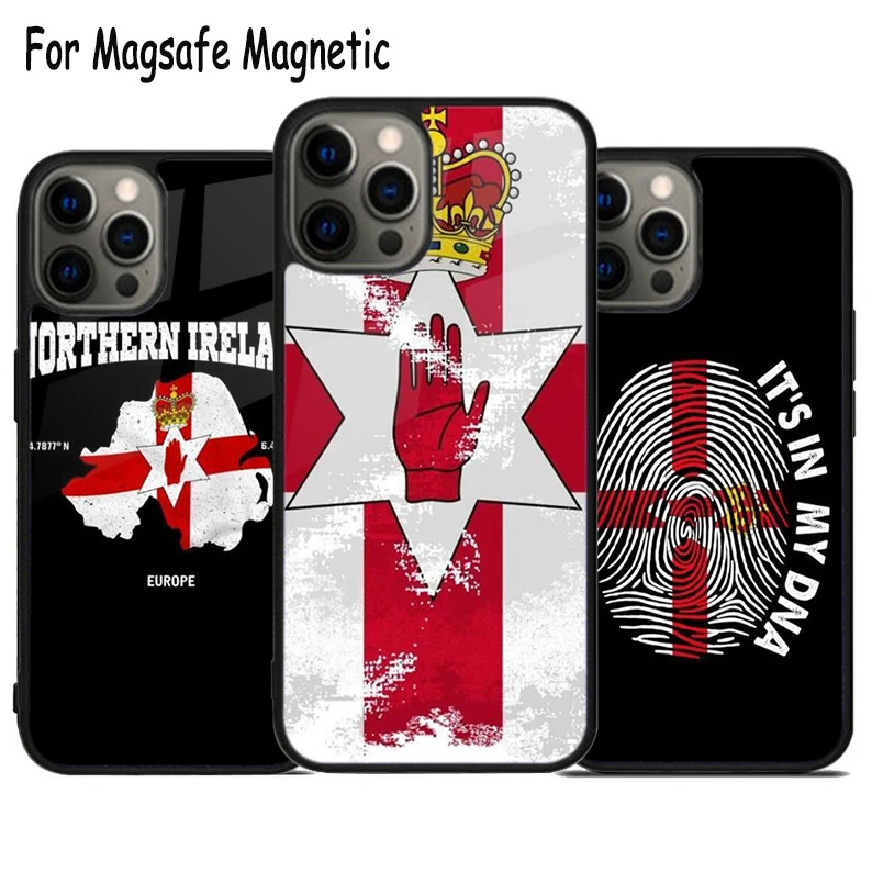 Silk Flags Northern Ireland Wireless Charge Magsafe Phone Case For iPhone 15 16 14 13 11 12 Pro Max Plus Magnetic Bumper Cover