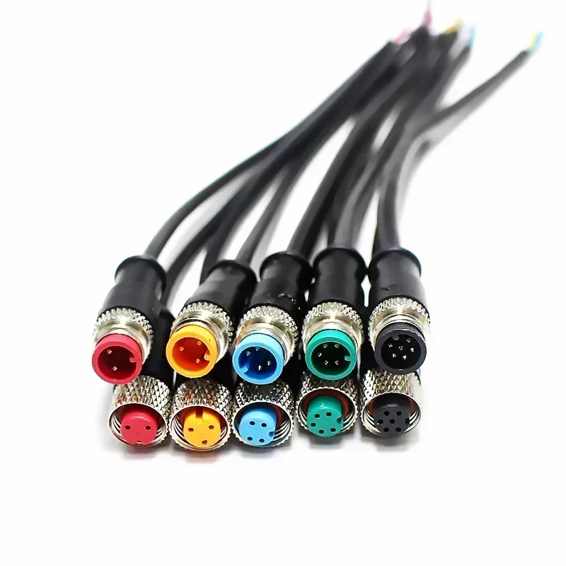 5/20PCS M9 2 3 4 5 6 Pin DC Electric Bicycle Butt Joint Plug waterproof female male Connector Wiring Scooter Brake Cable 20CM