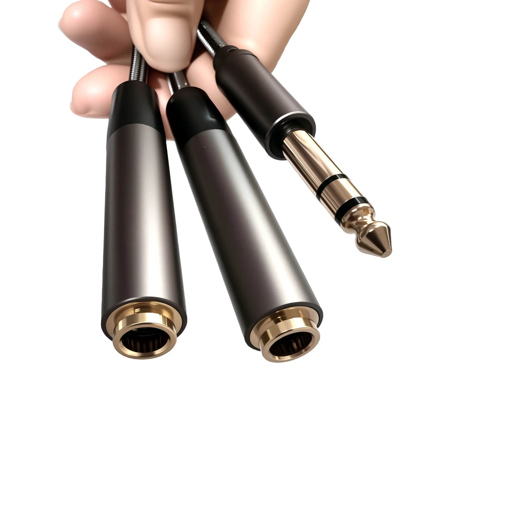 1/4 Inch to Dual 6.35mm Jack Y Splitter Stereo Audio Cable 6.35 Mm Male to 2 Female Adapter Cable for Audio Equipment