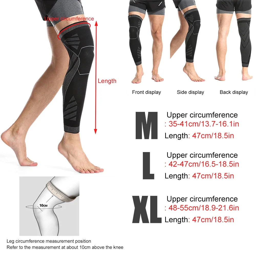 1 PCS Sports Full Leg Compression Sleeve Knee Brace Support Protector for Weightlifting Arthritis Joint Pain Relief Muscle Tear