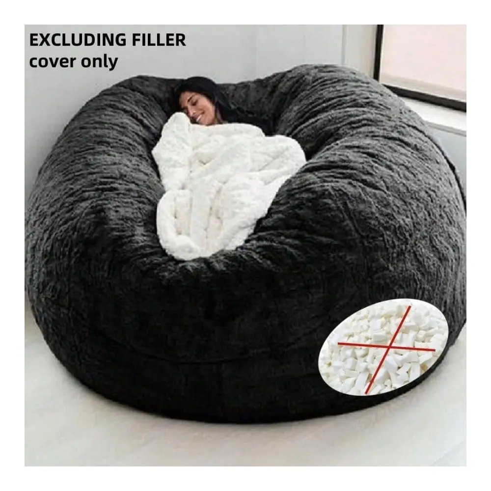 Multifunctional Slouchy Sofa Cover, Fabric Beanbag Cover No Filler, Cover Only, Movable Foldable For Rental Home, Apartment, Sm