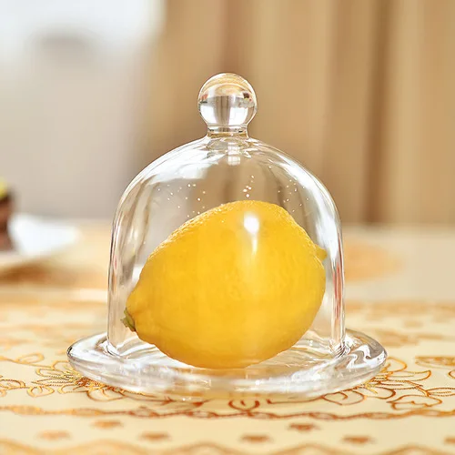 European Cake Cover Candlelight Dinner Transparent Glass Dust Dessert Snack with Lid Tea Tray Fruit West Point Home