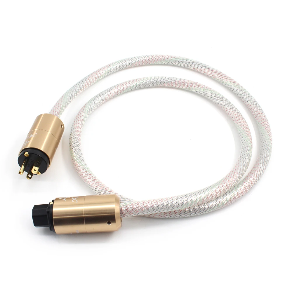 High Quality 12cores Valhalla power Cable cord EU/US POWER CABLE 7N OFC Power Cord with Gold Plated Plug Amplifier CD Wire