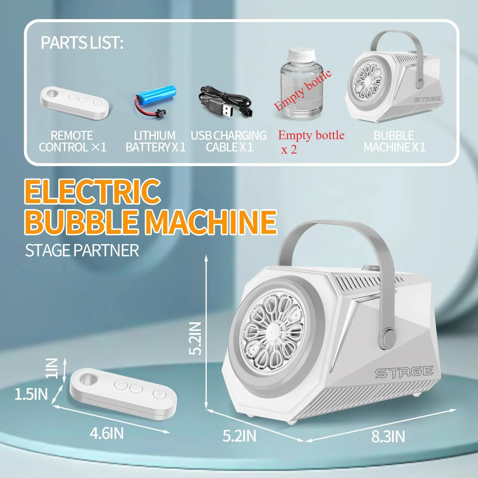 Machine à bulles télécommandée pour fête de mariage, ensemble de jouets, ensemble d'anniversaire Portable, fabricant de bulles, savon soufflant, cadeau d'extérieur pour accessoires de scène