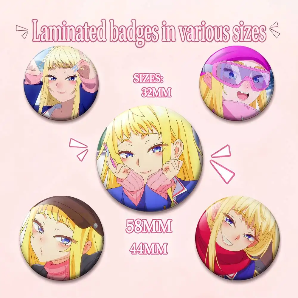 H-Hokkaido Gals Are Super Adorable M-Minami Fuyuki Laser Badge Applicable For Backpack Clothes Hats Decor Creative Accessories