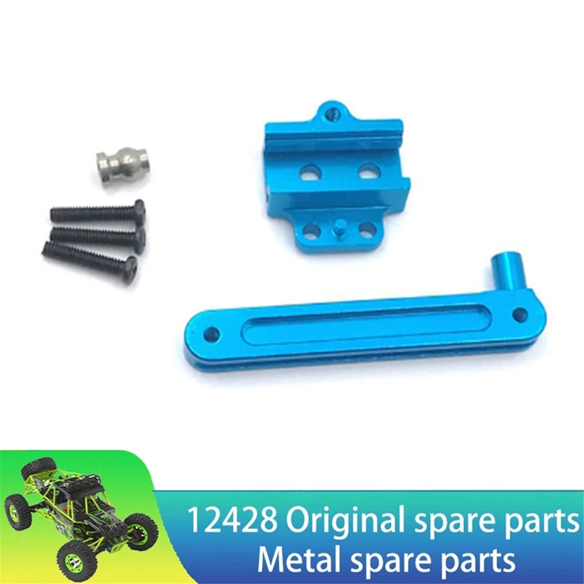 The New Aluminum Alloy Steering Upgrade Kit for Wltoys 12427 12428 12429 12423 RC Car Spare Parts Accessories