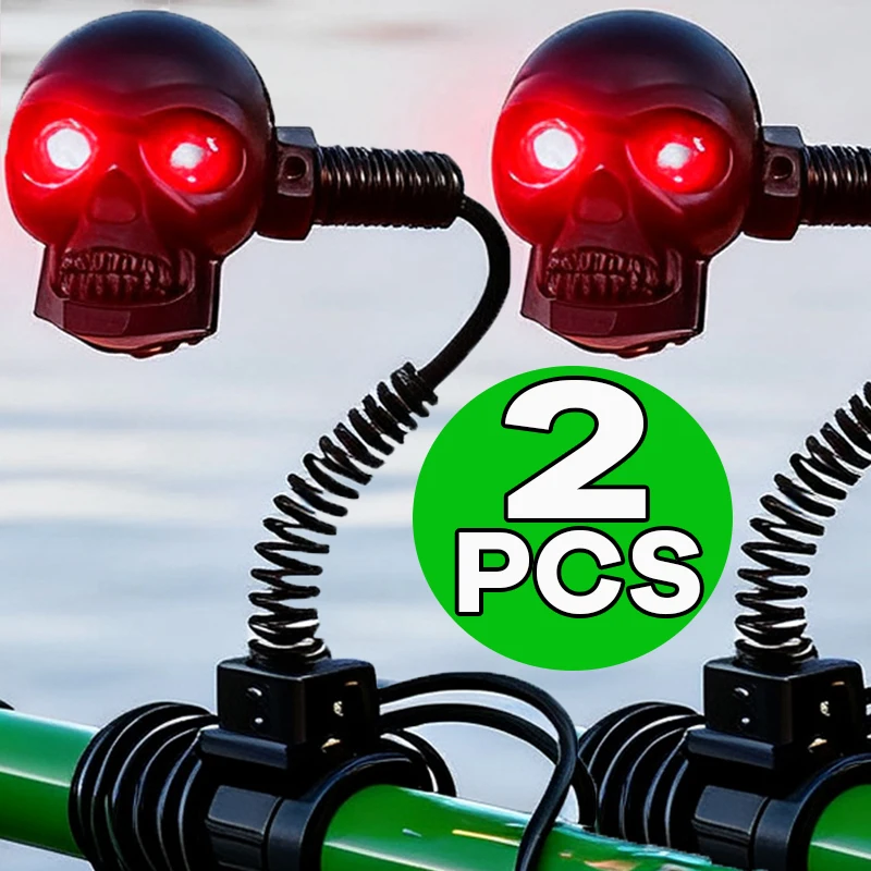 

New LED Skull Shape Waterproof Fog Light Auxiliary Headlights Dual Color for ATV Scooter Motorcycle Driving Racer 2pcs/set