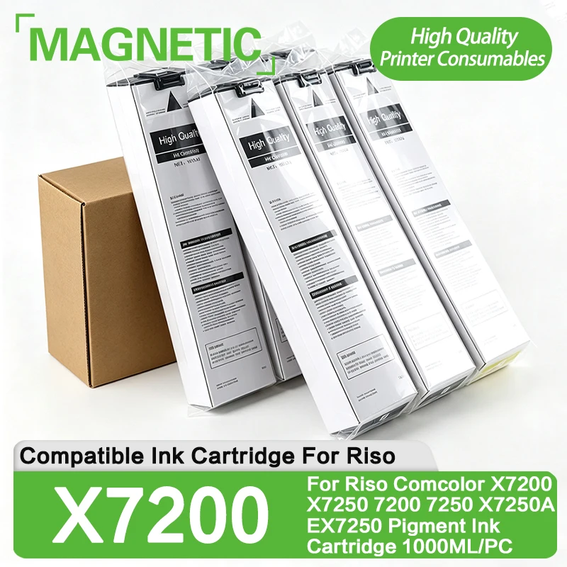 1000ML/PC X7200 X7250 Compatible Color Ink Cartridge With Chip For Riso Comcolor X7200 X7250 7200 7250 X7250A EX7250 Printer