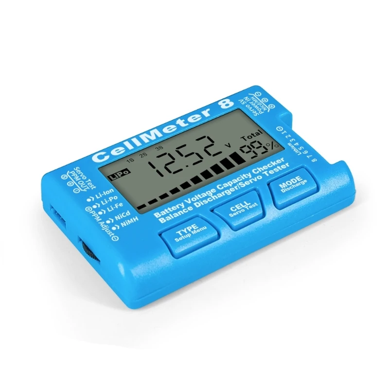 CellMeter 8 Digital-Power Servo-Tester Discharger For Li-Po RC-Airplane