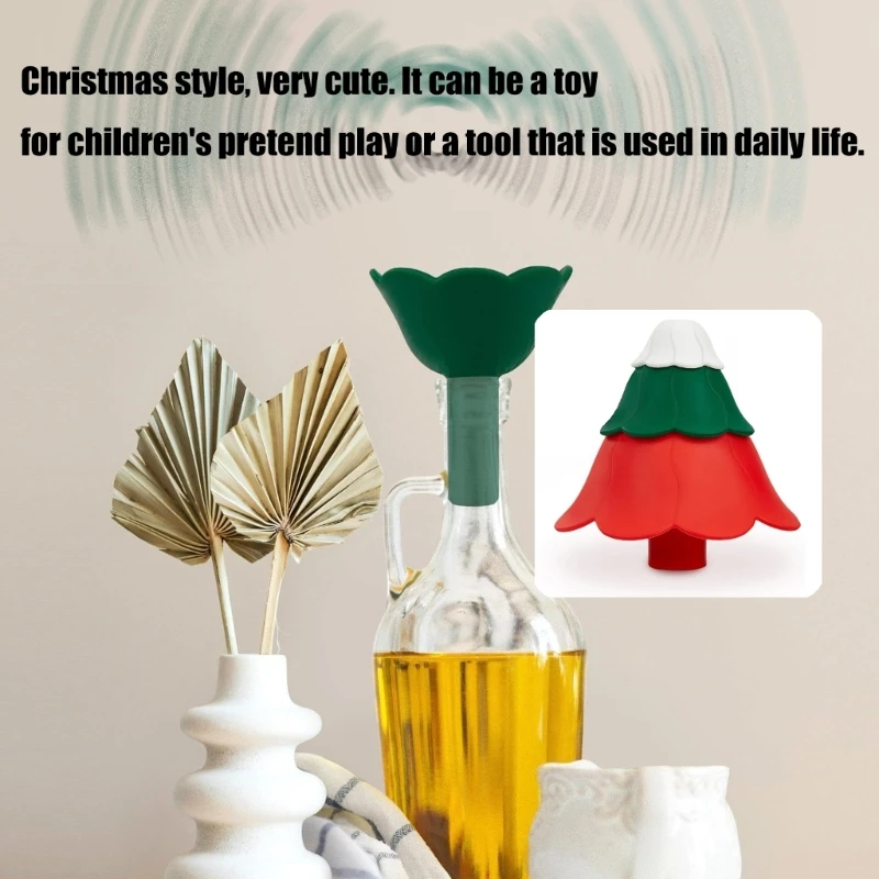 

Multipurpose Foldable Kitchen Funnel Set Christmas Tree Theme Dishwasher Safe Gadget For Liquid Transfer 87HA