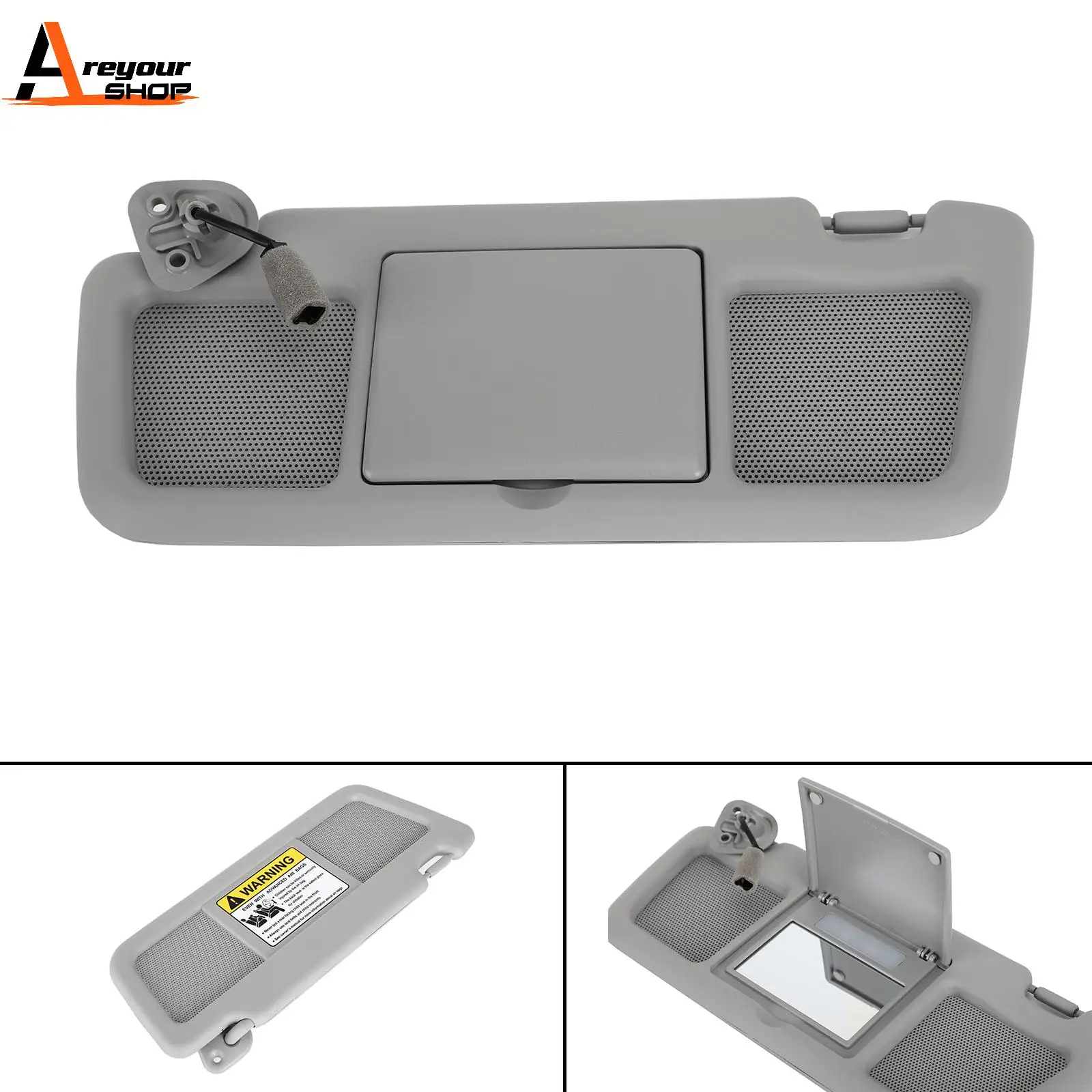 Areyourshop Sun Visor Driver Left Side Gray For Mazda RX-8 2004-2011 FE88-69-320B-77 FE8869320B77 Car Auto Parts