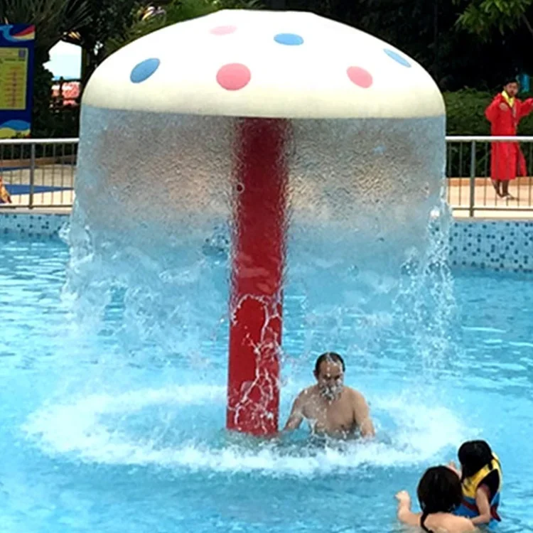 Water park equipment acrylic spa mushroom waterfall for swimming pool kids