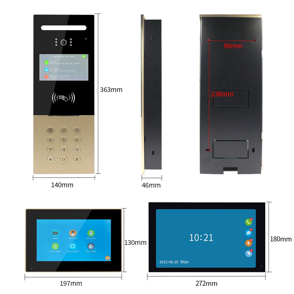 7 " / 10" Tuya แอปสมาร์ทโฮม WIFI เสียงวิดีโออินเตอร์คอมประตูโทรศัพท์ออดประตูบ้านกล้อง1080P POE ภาพ biulding อินเตอร์คอม