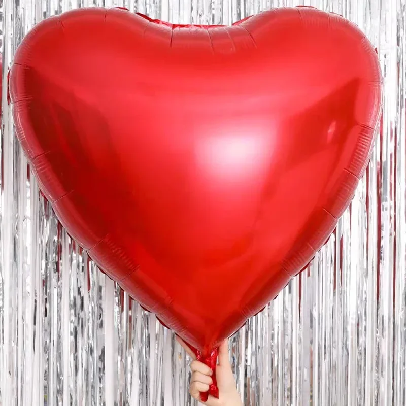 63Inch Large Heart Shaped Balloons Valentine's Day Love Aluminum Film Balloons for Valentine's Birthday Wedding Party Decoration