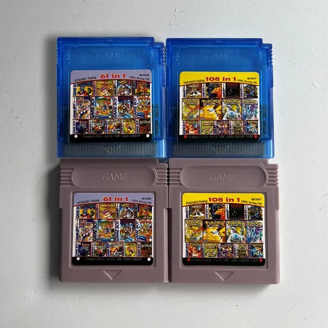 Pokemon Series 61 108 Games In 1 Video Game Cartridge Card English 