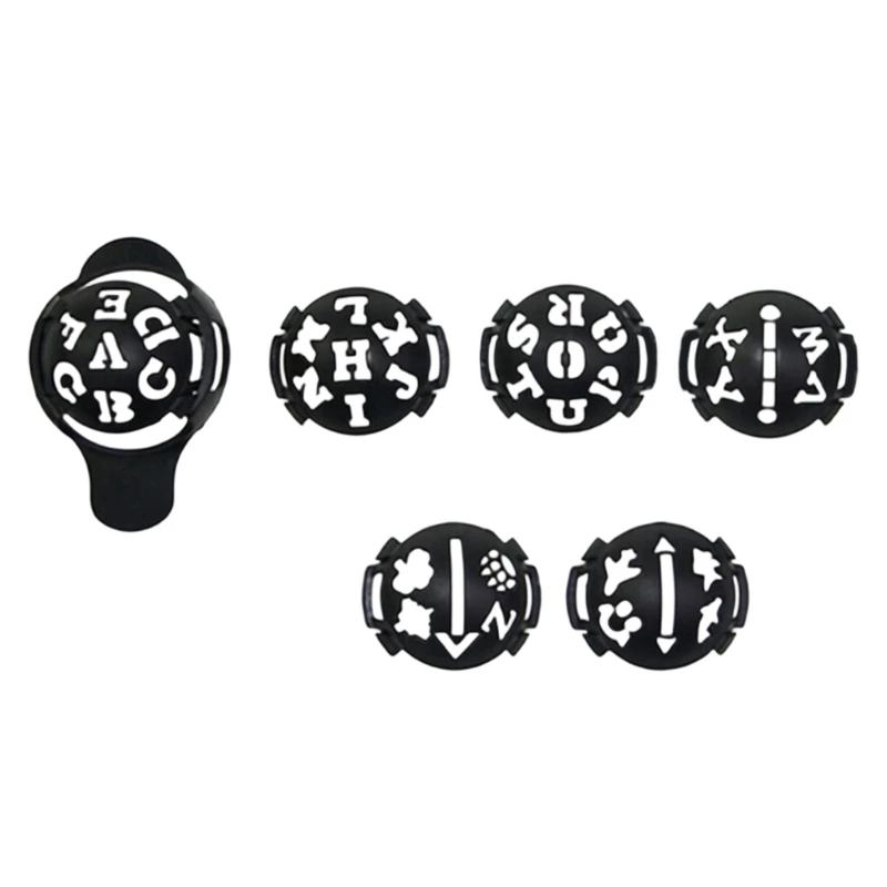 K0EF Golf Ball Alignment Marking Tool with Interchangeable Pattern Inserts, Handheld Ball-Fit Holder for Practice Marks and
