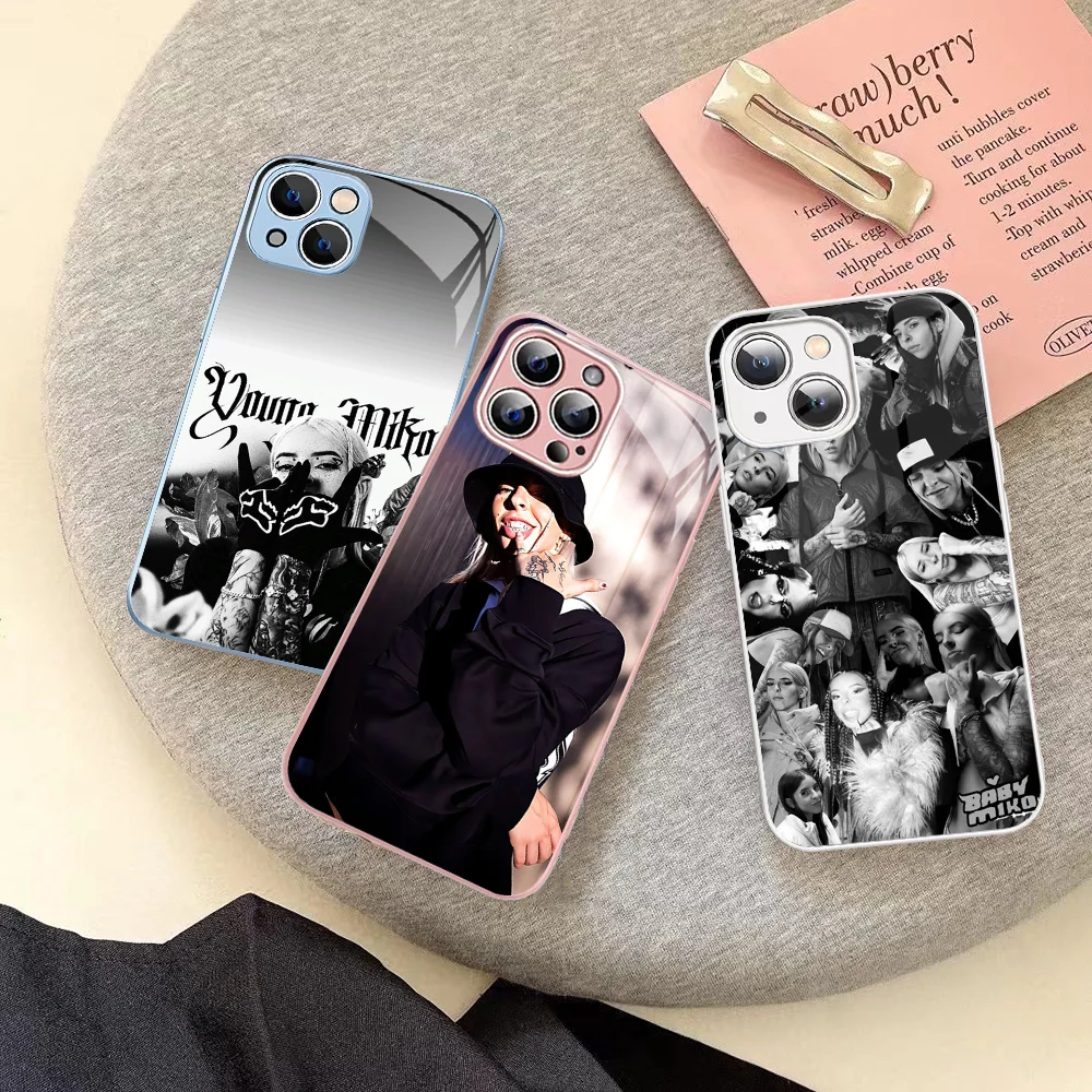 

Singer Young Miko Phone Case Tempered Glass For Iphone 14 13 12 11 Pro Mini XS MAX 14Plus X XS XR Fundas