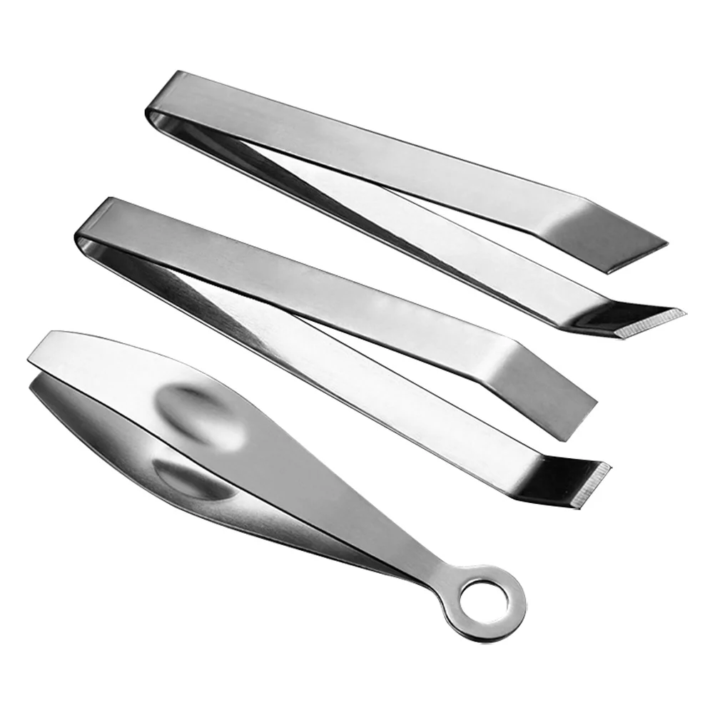 

3 Pcs Tweezers Hair Removal Clip Fish Bone Clamp Stainless Steel Puller Silver Pig Chicken Removing