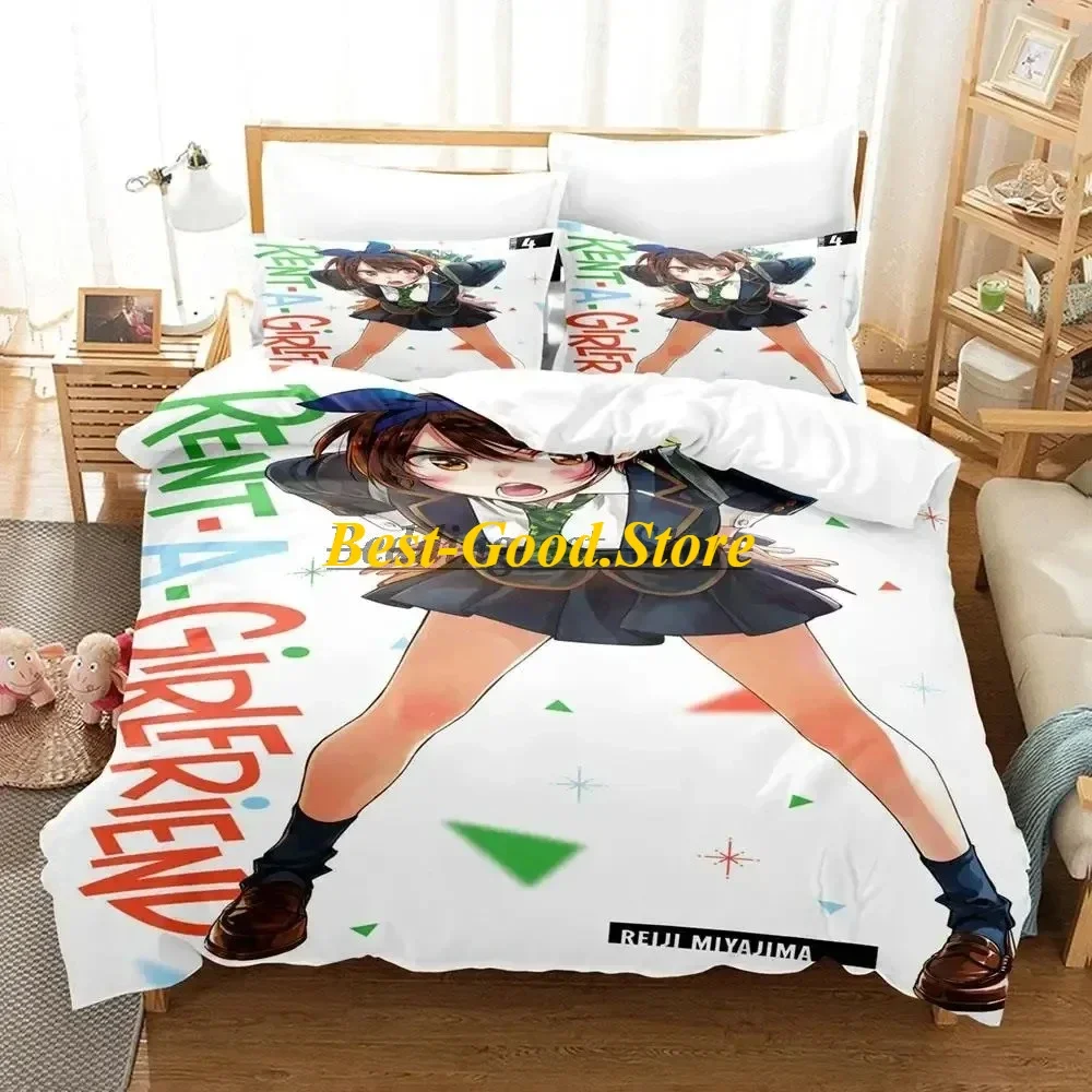 

2023 Rent A Girlfriend Bedding Set Duvet Cover Sheet Printed Bed Set Pillowcase Bed Full Queen King Size Comforter Bedroom