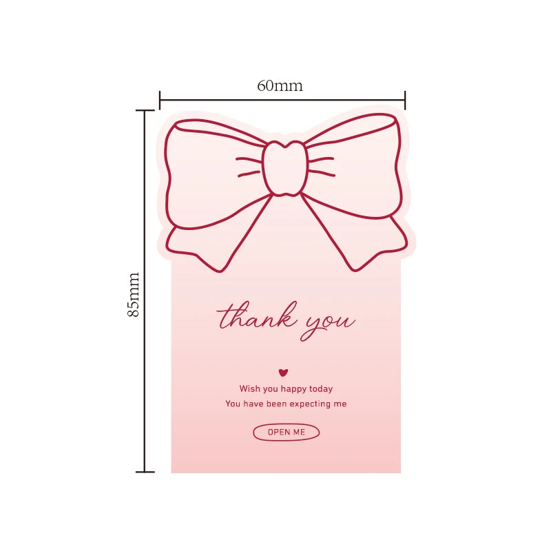 10pcs/set Pink Bowknot Thank You Stickers for Package Adhesive Decorative Seal Labels for Gift Box Baking Goods Business Package