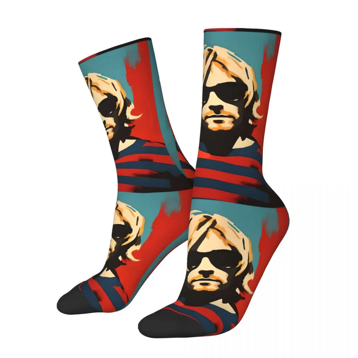 Funny Portrait Men's Socks Vintage Harajuku Utero Hip Novelty Seamless Crew Crazy Sock Gift Printed official-website tops fugees