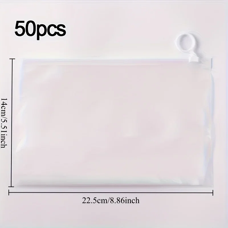 Picture 7: 20pcs Rectangle Transparent Travel Storage Bag Multipurpose Plastic Zipper Bags Heavy Duty Travel Storage Bag with Pull Tabs