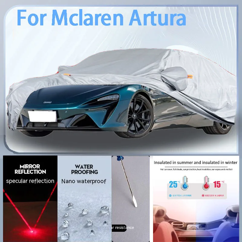 

For Mclaren Artura Full Car cover with UV protection and Winter Insulation roles,Rainproof,Snowproof Ati-frost properties.