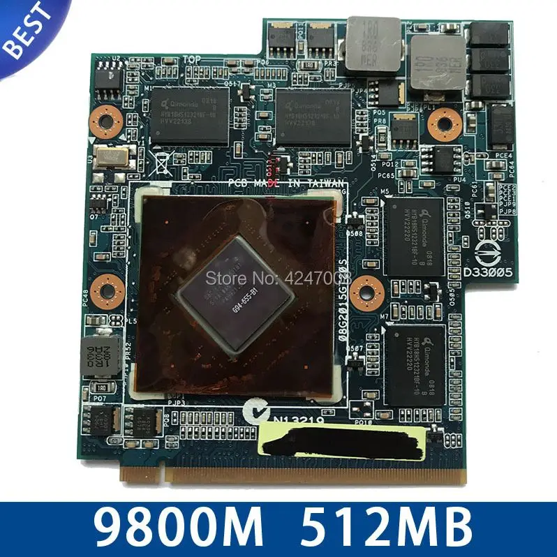 

Original 9800MGS 9800M GS G94-655-B1 512MB Video Graphic VGA Card for Laptop ASUS G60VX G51VX G50VT G50V Laptop Test 100%