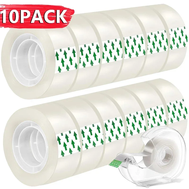 Taśma przezroczysta premium 10/5/1 rolki, szerokość 0,8 cm, 1,2 cm, 1,8 cm, wielofunkcyjna taśma klejąca o wysokiej lepkości do pakowania prezentów, model 2030