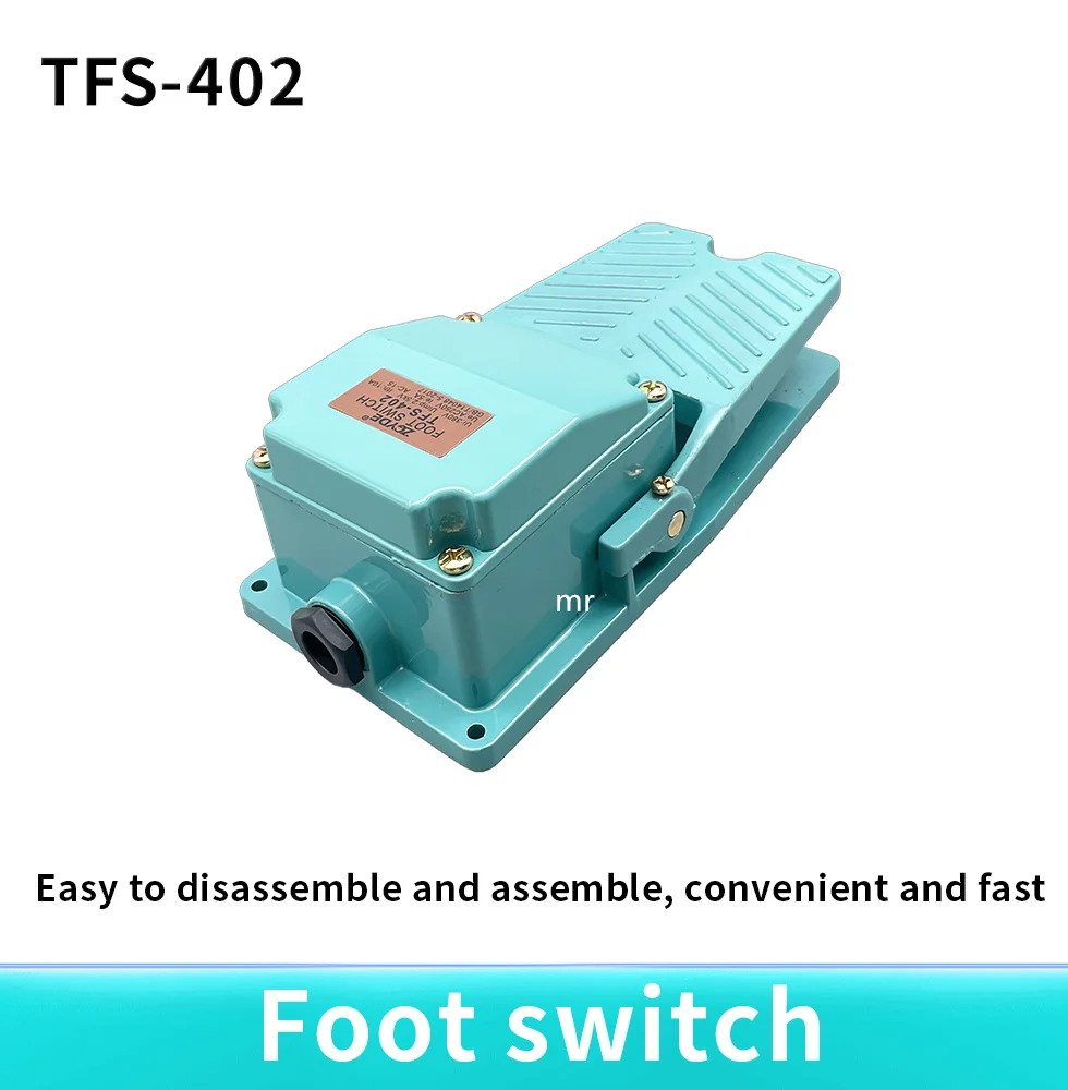 TFS-402 Foot Switch Silver Dot Foot Stepping Aluminum Metal Shell Self resetting Machine Tool Foot Switch Controller