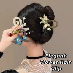 New flower Large Clip Fashion Headwear Ladies Delicate Flower Hair Grab Hair Clip Hair Accessories for Women Vintage Hairpin