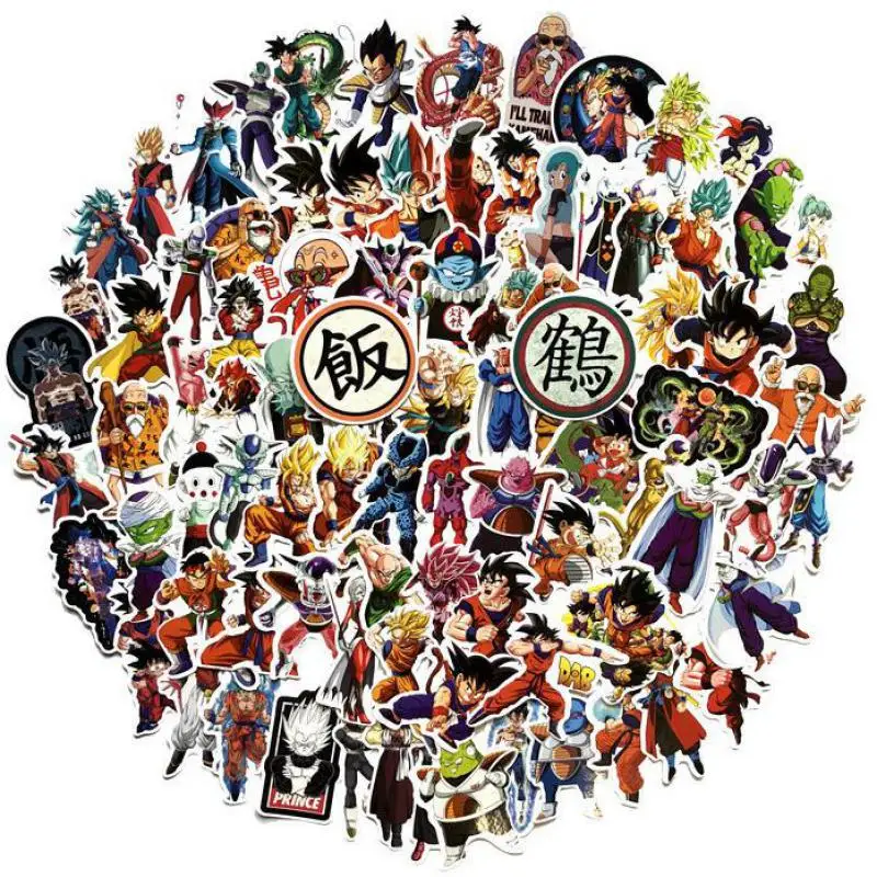 

100pcs Dragon Ball Cartoon Graffiti Stickers Waterproof Decorative Stickers For Phone Water Cup Guitar Diy Stickers Kids Gift